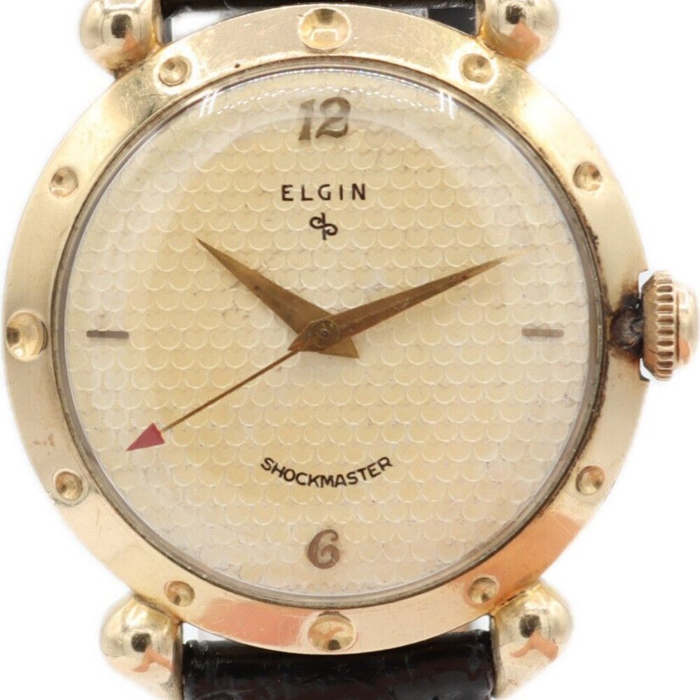 Vintage 33mm Elgin 5911 Shockmaster Boatswain Men's Mechanical Wristwatch 629